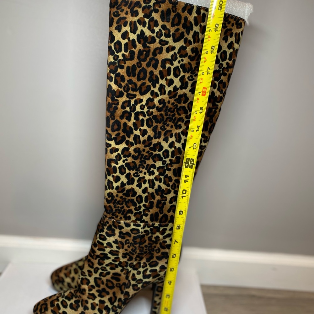 New Worthington Leopard Print High Heeled Boots Women’s Size 9 Tall Zip Up NWOB - Picture 9 of 10